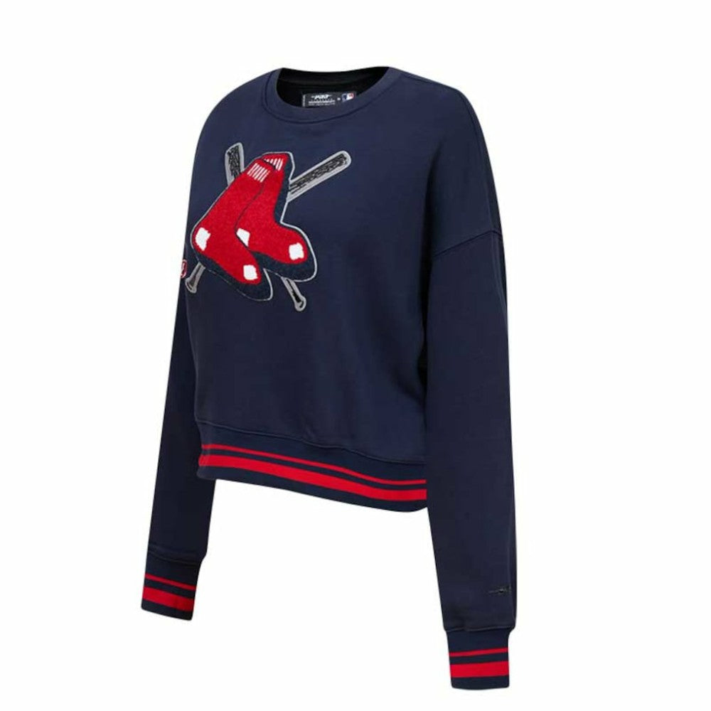 Boston Red Sox Pro Standard Women's Mash Up Pullover Sweatshirt - Navy Pullover