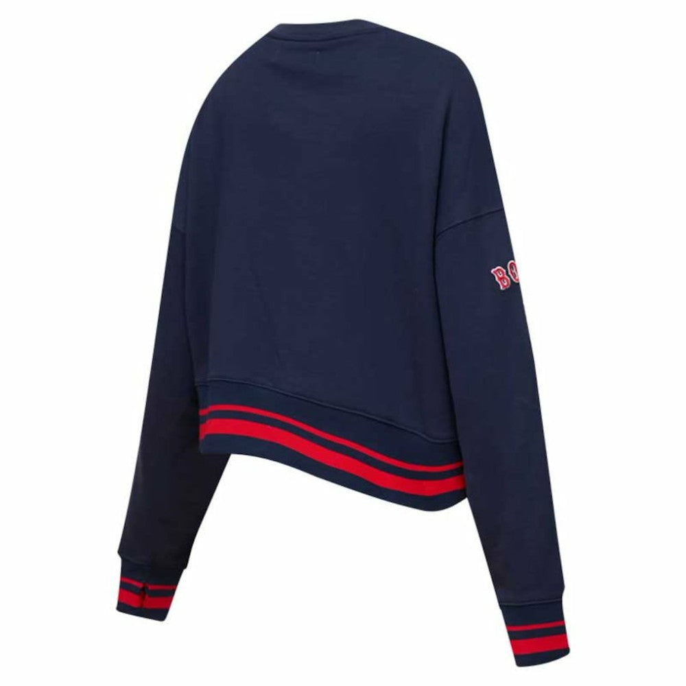 Boston Red Sox Pro Standard Women's Mash Up Pullover Sweatshirt - Navy Pullover