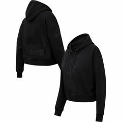 Boston Red Sox Pro Standard Women's Triple Black Cropped Pullover Hoodie Hoodies