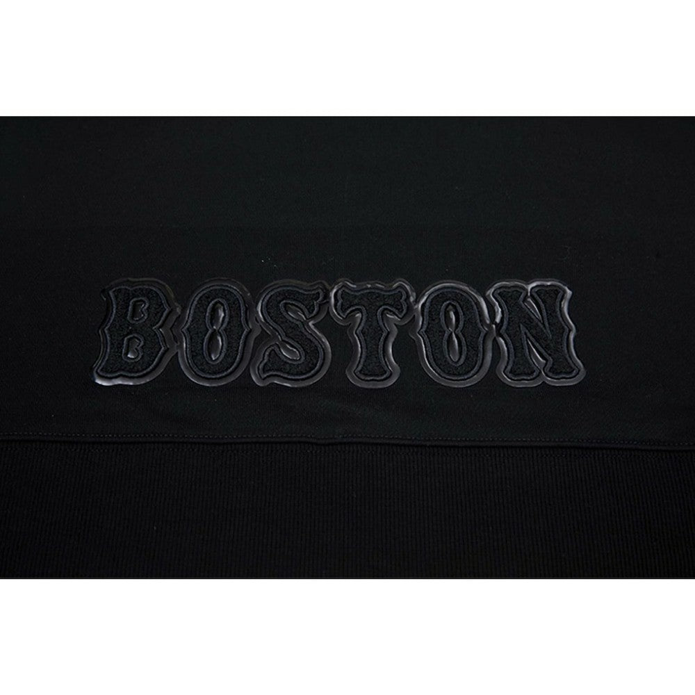 Boston Red Sox Pro Standard Women's Triple Black Cropped Pullover Hoodie Hoodies