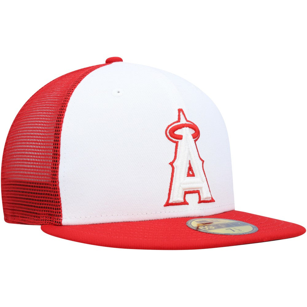 Los Angeles Angels New Era 2023 On-Field Batting Practice 59FIFTY Fitted Hat - White/Red Hats