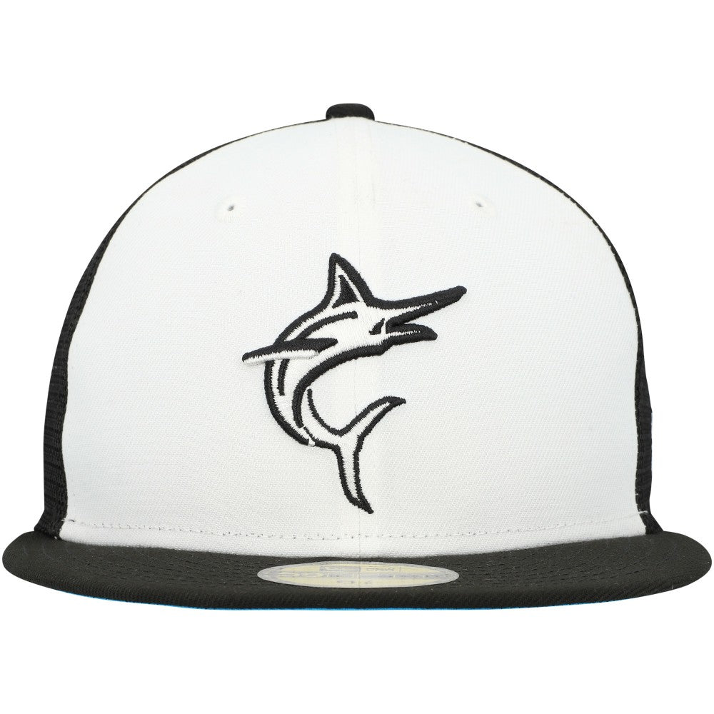 Miami Marlins New Era 2023 On-Field Batting Practice 59FIFTY Fitted Hat - White/Black Hats