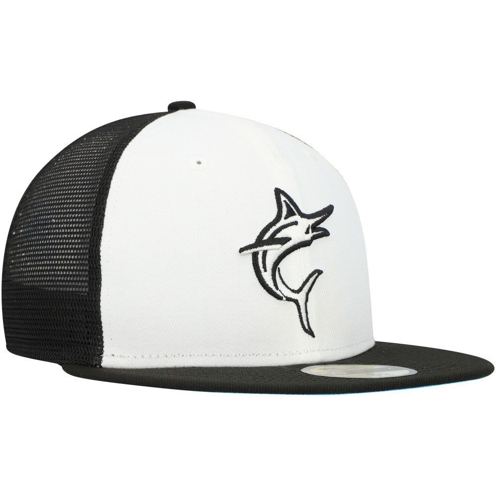 Miami Marlins New Era 2023 On-Field Batting Practice 59FIFTY Fitted Hat - White/Black Hats