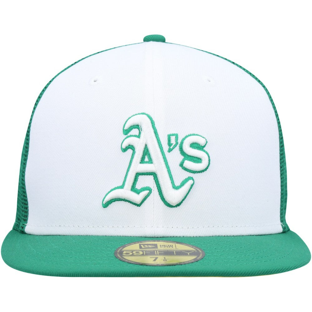 Athletics New Era 2023 On-Field Batting Practice 59FIFTY Fitted Hat - White/Green Hats