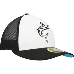 Miami Marlins New Era 2023 On-Field Batting Practice Low Profile 59FIFTY Fitted Hat - Black/White Hats