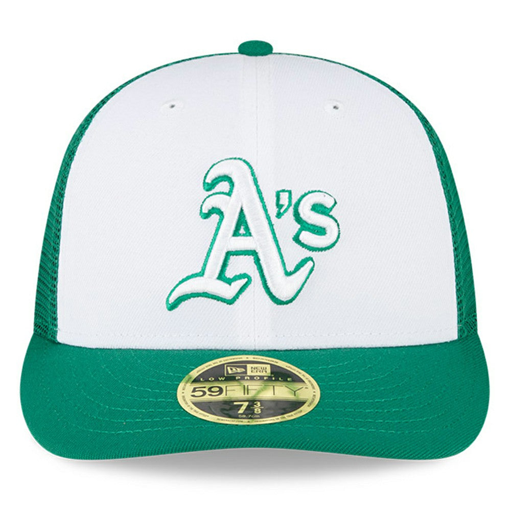 Athletics New Era 2023 On-Field Batting Practice Low Profile 59FIFTY Fitted Hat - White/Green Hats