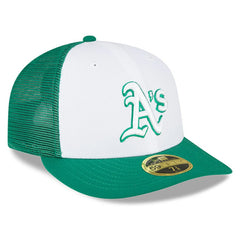 Athletics New Era 2023 On-Field Batting Practice Low Profile 59FIFTY Fitted Hat - White/Green Hats