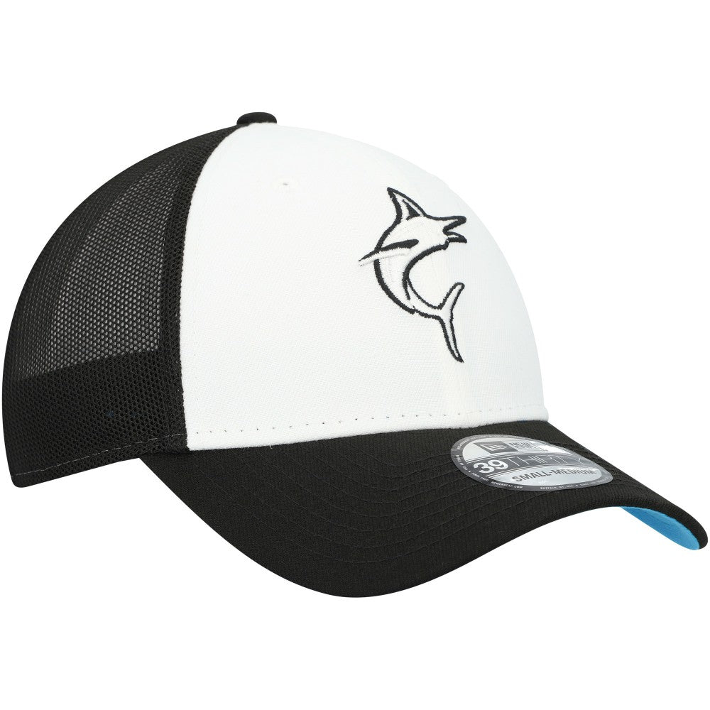 Miami Marlins New Era 2023 On-Field Batting Practice 39THIRTY Flex Hat - Black/White Hats