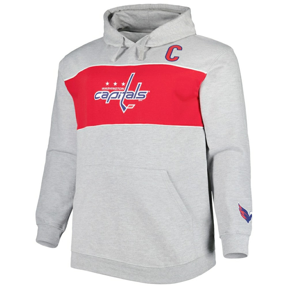 NHL Alexander Ovechkin Washington Capitals Big & Tall Player Pullover Hoodie - Heather Gray