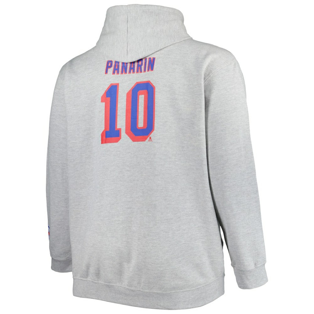 NHL Artemi Panarin New York Rangers Big & Tall Player Pullover Hoodie - Heather Gray