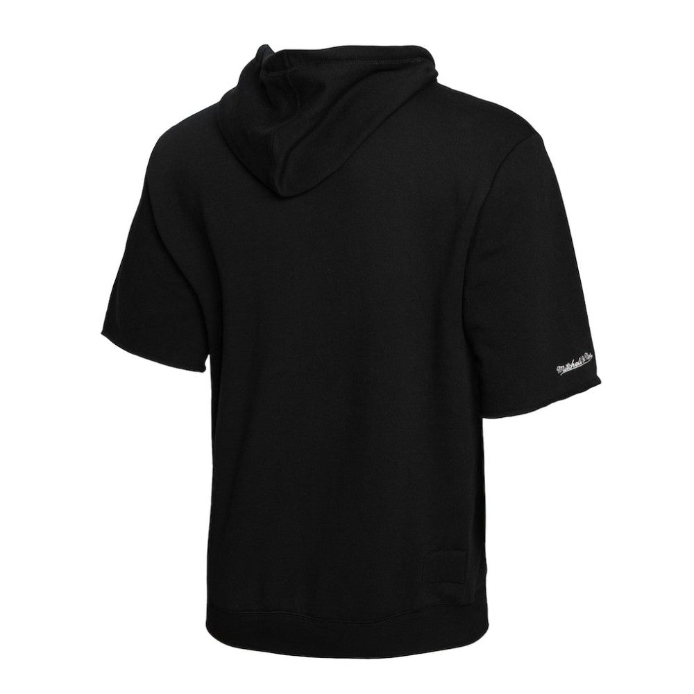 Chicago White Sox Mitchell & Ness Cooperstown Collection Washed Fleece Pullover Short Sleeve Hoodie - Black Hoodies