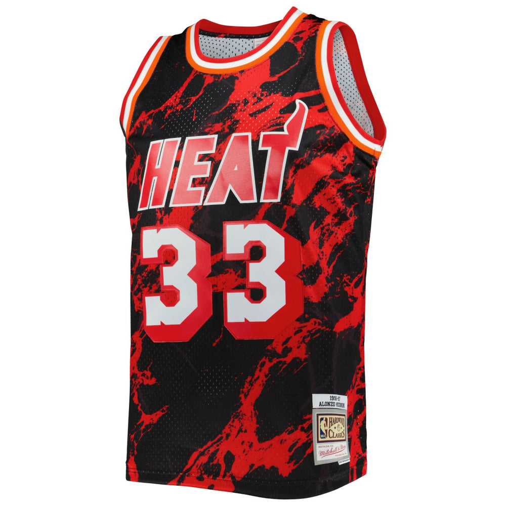 Alonzo Mourning Miami Heat 1996/97 Hardwood Classics Marble Swingman Jersey Black