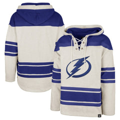 NHL Tampa Bay Lightning '47 Rockaway Lace-Up Pullover Hoodie - Oatmeal