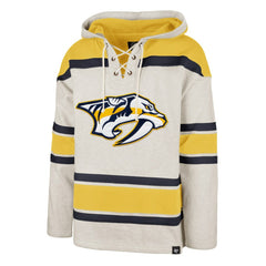 NHL Nashville Predators '47 Rockaway Lace-Up Pullover Hoodie - Oatmeal