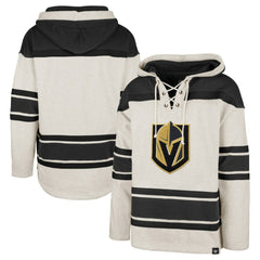 NHL Vegas Golden Knights '47 Rockaway Lace-Up Pullover Hoodie - Oatmeal