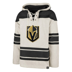 NHL Vegas Golden Knights '47 Rockaway Lace-Up Pullover Hoodie - Oatmeal