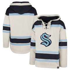 NHL Seattle Kraken '47 Rockaway Lace-Up Pullover Hoodie - Oatmeal