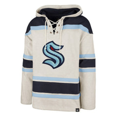 NHL Seattle Kraken '47 Rockaway Lace-Up Pullover Hoodie - Oatmeal