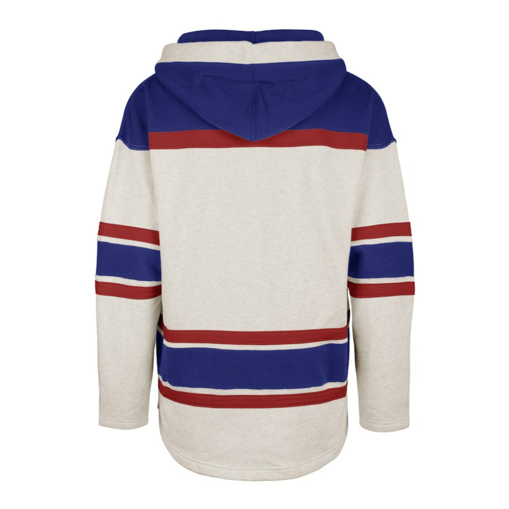 NHL New York Rangers '47 Rockaway Lace-Up Pullover Hoodie - Oatmeal