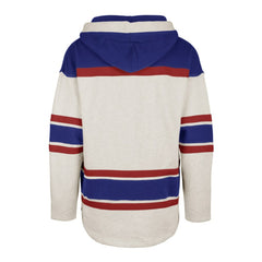 NHL New York Rangers '47 Rockaway Lace-Up Pullover Hoodie - Oatmeal