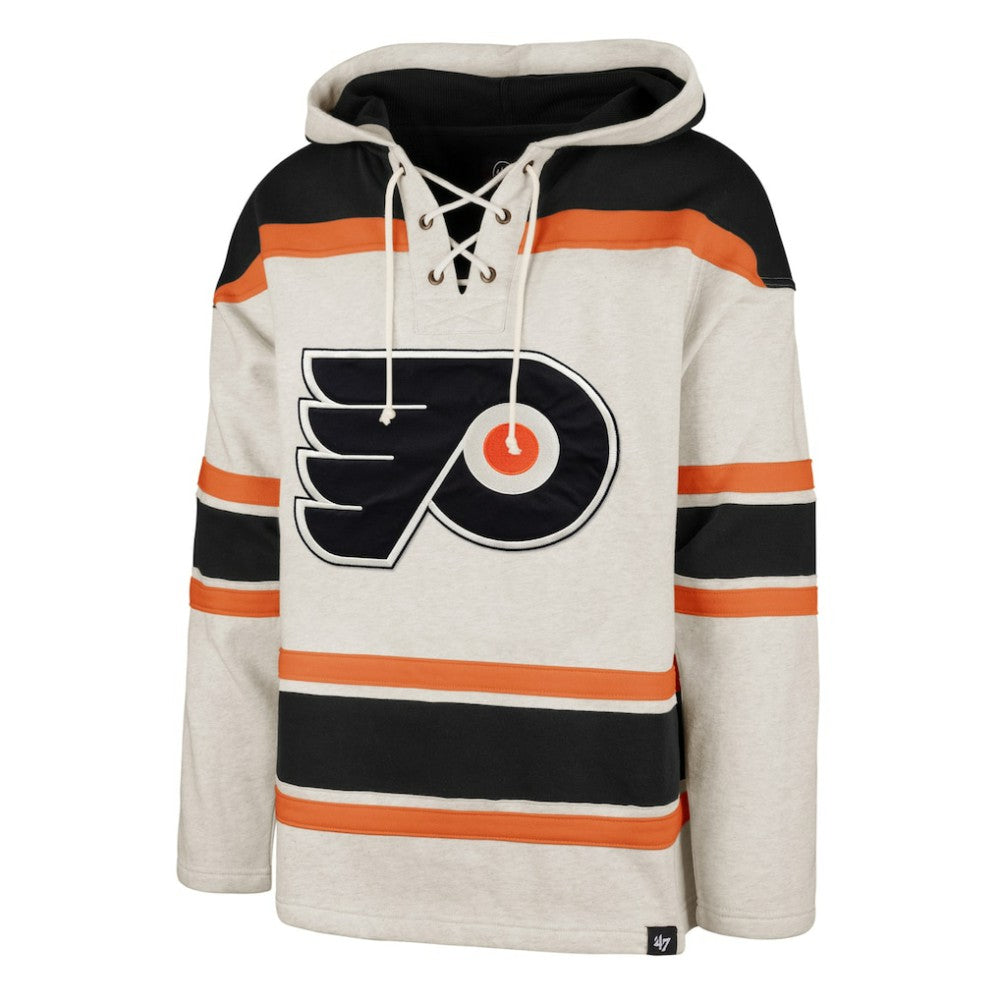 NHL Philadelphia Flyers '47 Rockaway Lace-Up Pullover Hoodie - Oatmeal