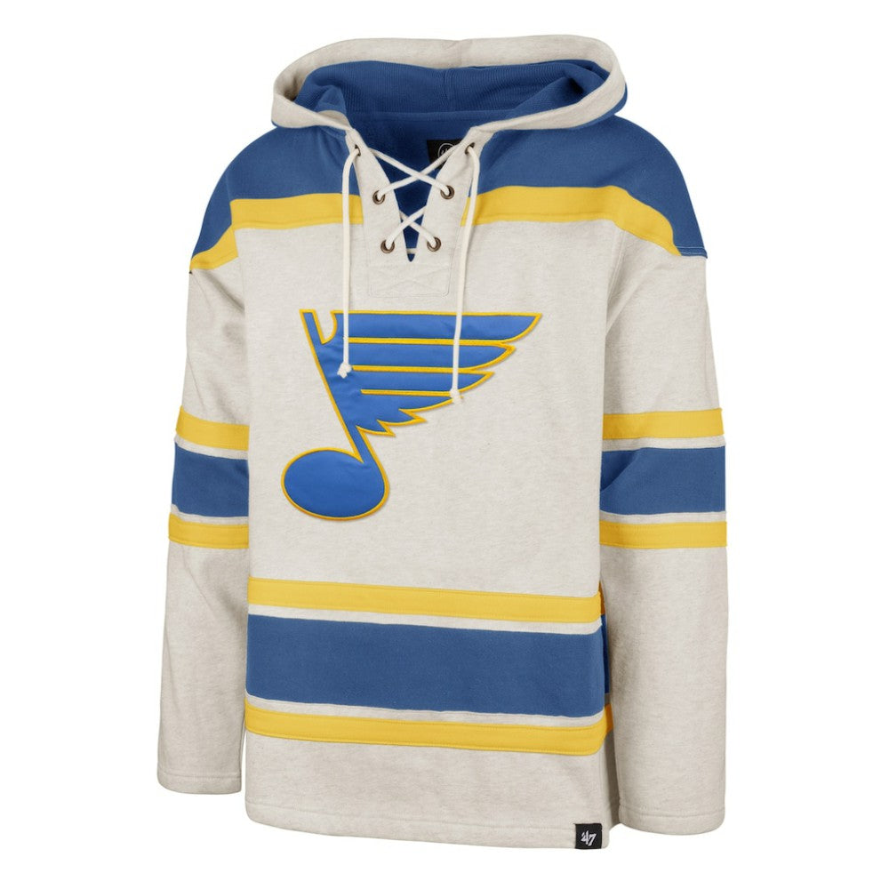 NHL St. Louis Blues '47 Rockaway Lace-Up Pullover Hoodie - Oatmeal
