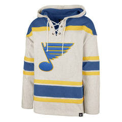 NHL St. Louis Blues '47 Rockaway Lace-Up Pullover Hoodie - Oatmeal