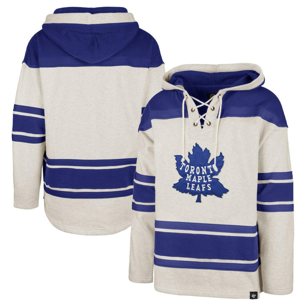 NHL Toronto Maple Leafs '47 Rockaway Lace-Up Pullover Hoodie - Oatmeal