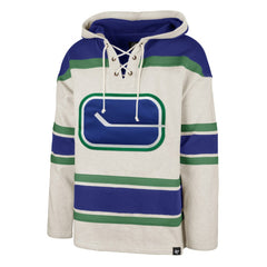 NHL Vancouver Canucks '47 Rockaway Lace-Up Pullover Hoodie - Oatmeal