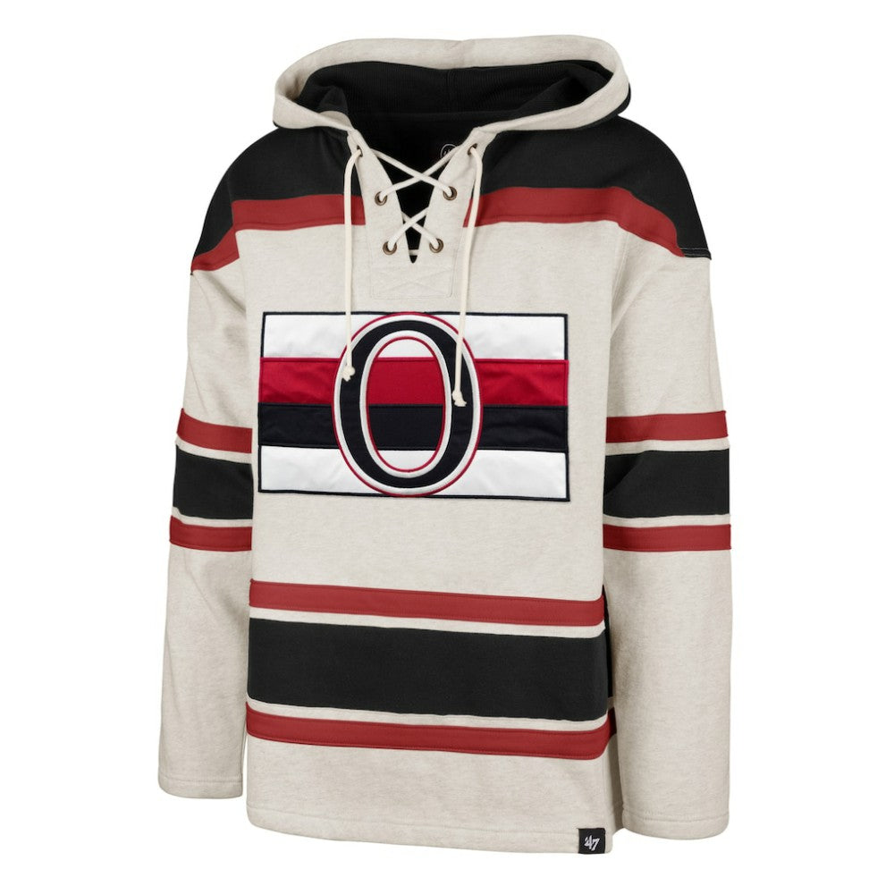NHL Ottawa Senators '47 Rockaway Lace-Up Pullover Hoodie - Oatmeal