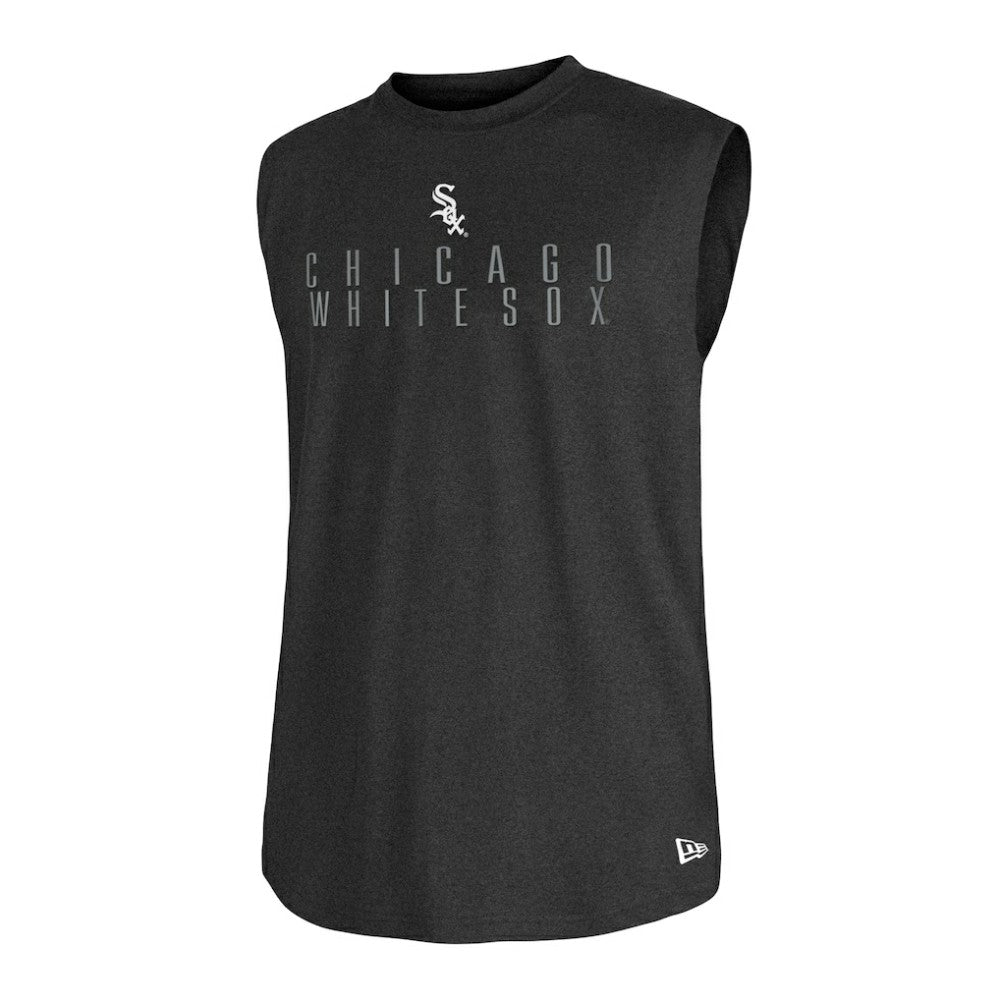Chicago White Sox New Era Team Muscle Tank Top - Heather Black Tanks