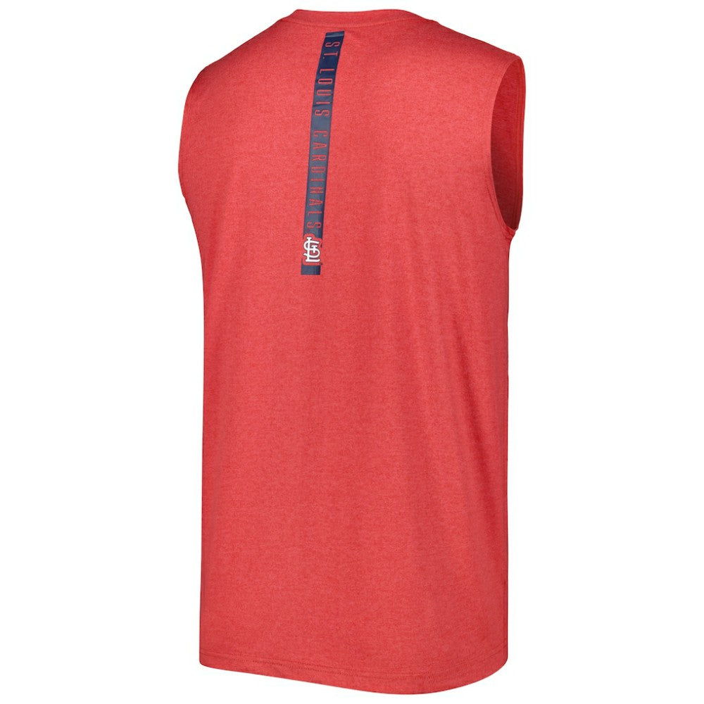 St. Louis Cardinals New Era Team Muscle Tank Top - Heather Red Tanks