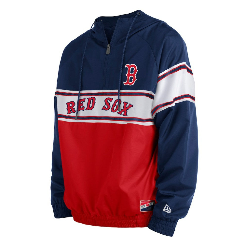 Boston Red Sox New Era Ripstop Raglan Quarter-Zip Hoodie - Navy Hoodies