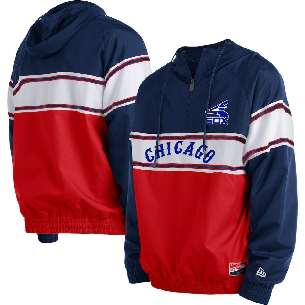 Chicago White Sox New Era Ripstop Raglan Quarter-Zip Hoodie - Navy Hoodies