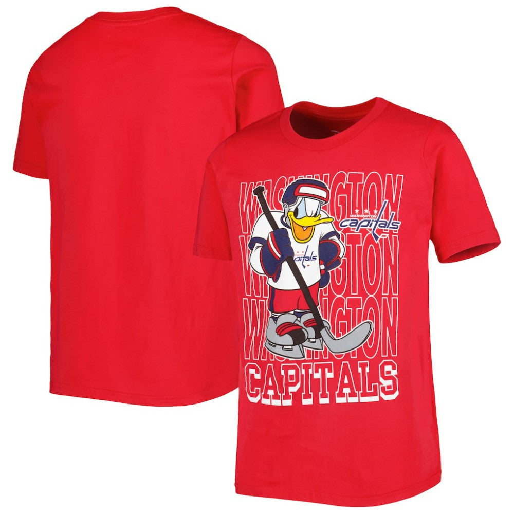 NHL Washington Capitals Youth Disney Donald Duck Three-Peat T-Shirt - Red
