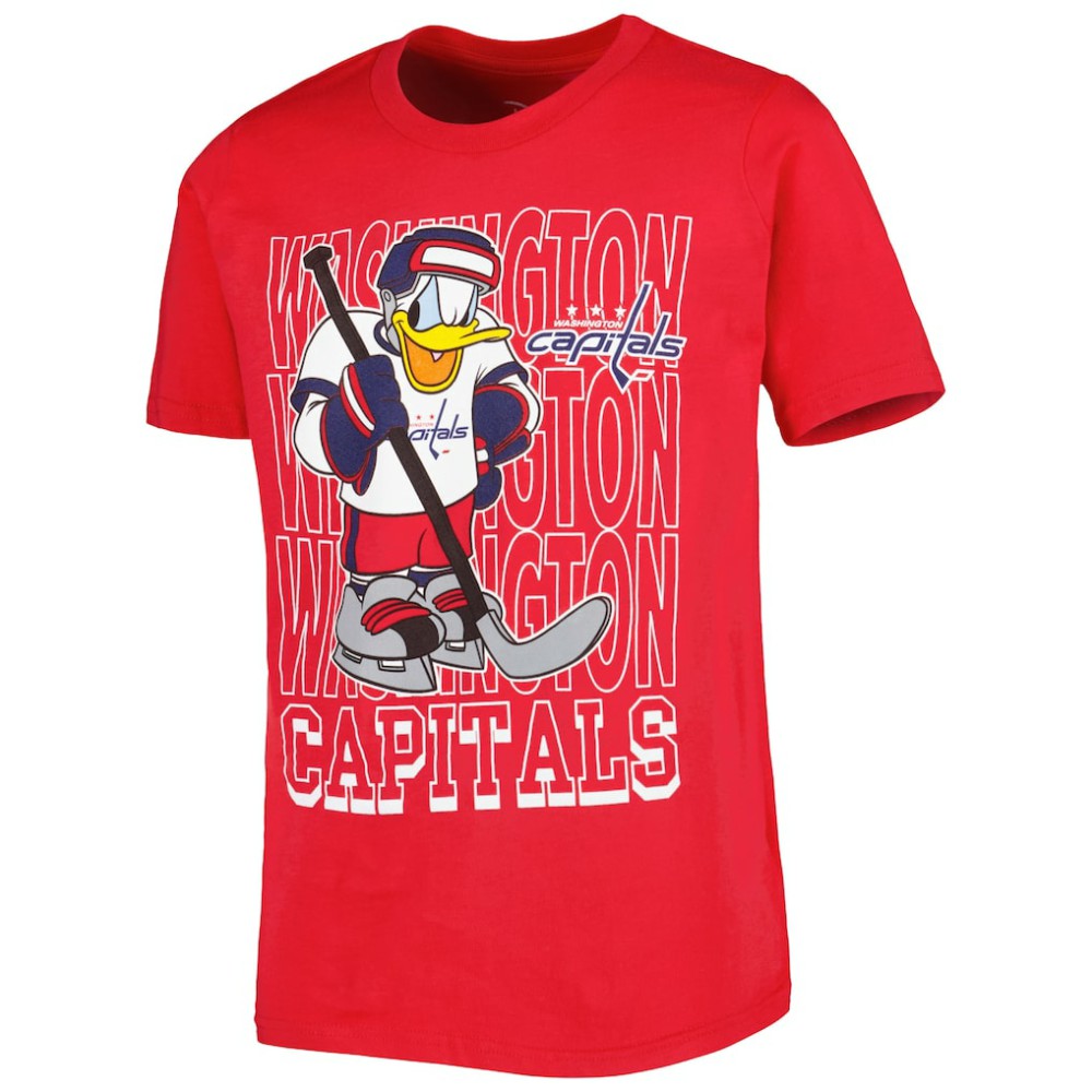 NHL Washington Capitals Youth Disney Donald Duck Three-Peat T-Shirt - Red