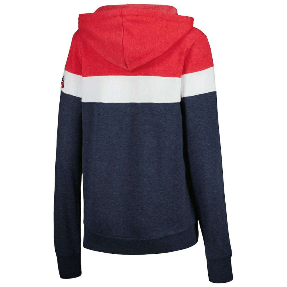 Atlanta Braves New Era Women's Colorblock Full-Zip Hoodie Jacket - Heather Navy Jackets