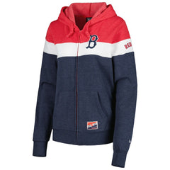Boston Red Sox New Era Women's Colorblock Full-Zip Hoodie Jacket - Heather Navy Jackets