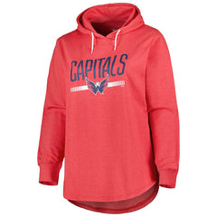 NHL Washington Capitals Women's Plus Size Fleece Pullover Hoodie - Heather Red