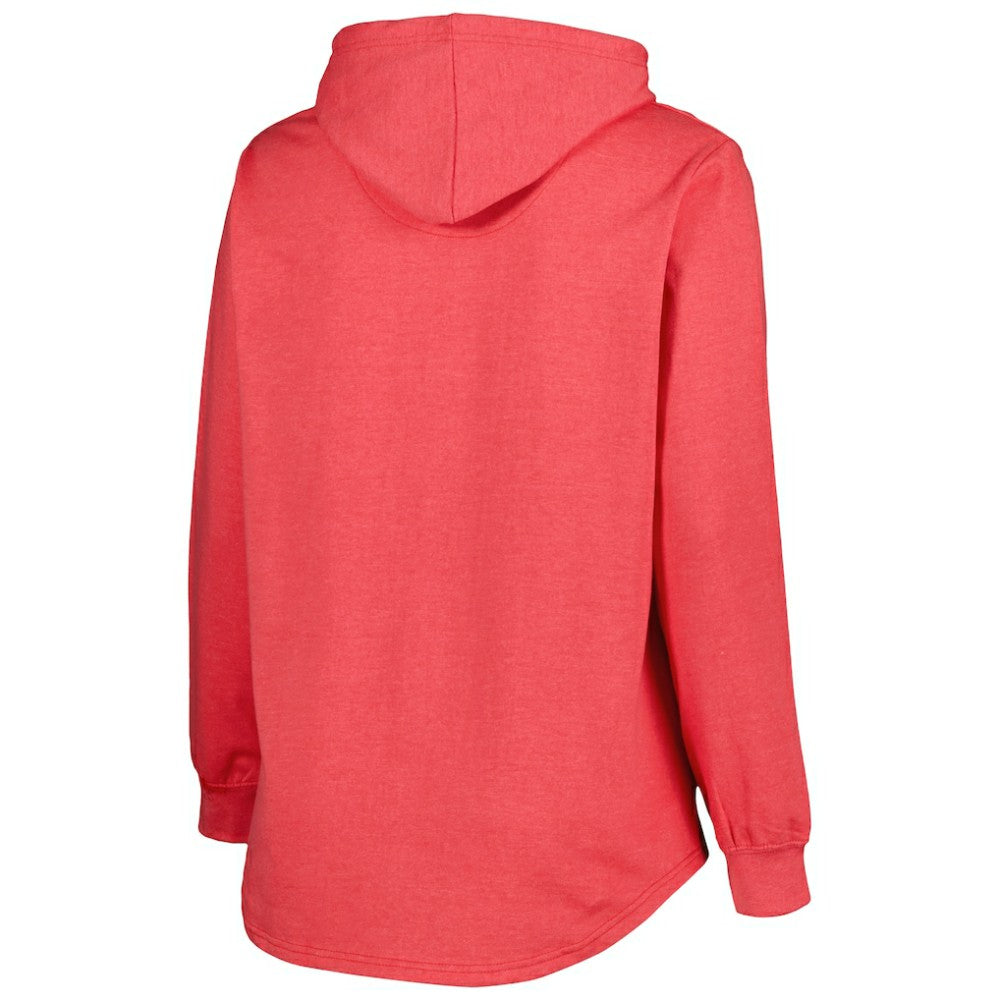 NHL Washington Capitals Women's Plus Size Fleece Pullover Hoodie - Heather Red