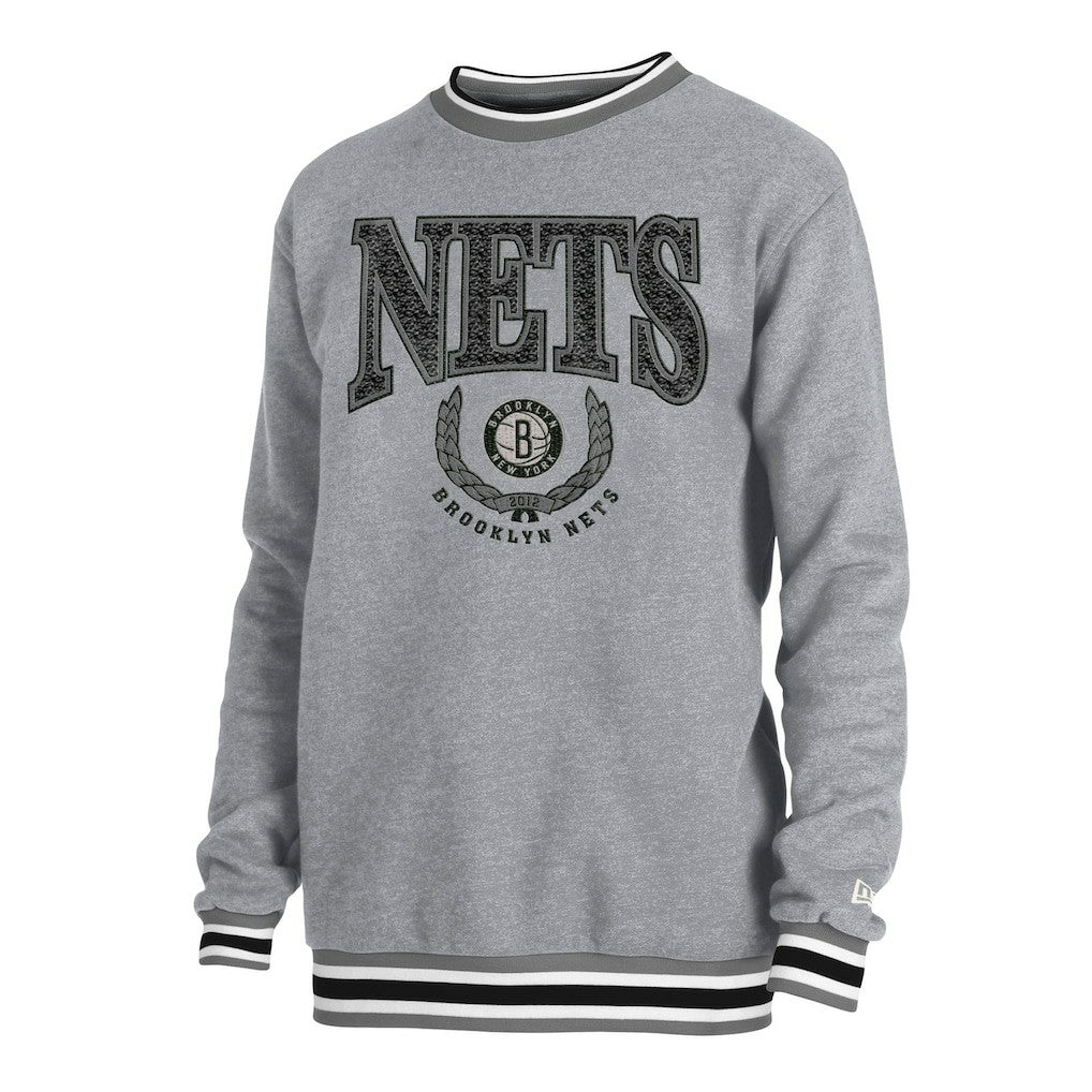 Brooklyn Nets Unisex Vintage Throwback Crew Sweatshirt Heather Gray