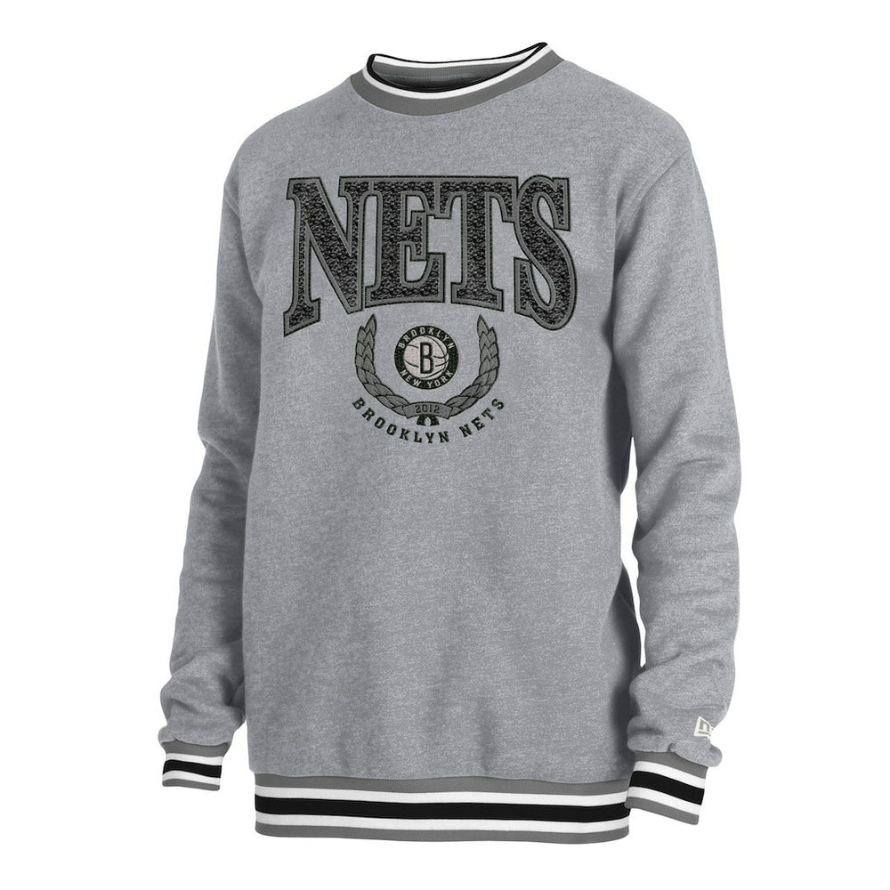 Brooklyn Nets Unisex Vintage Throwback Crew Sweatshirt Heather Gray