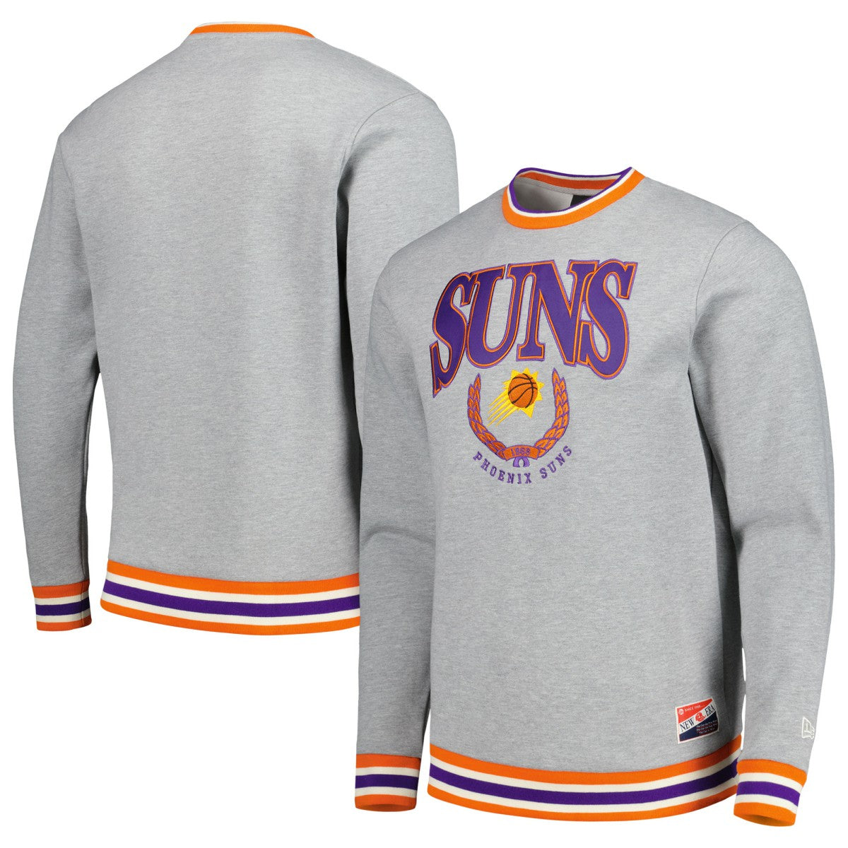 Phoenix Suns Unisex Vintage Throwback Crew Sweatshirt Heather Gray
