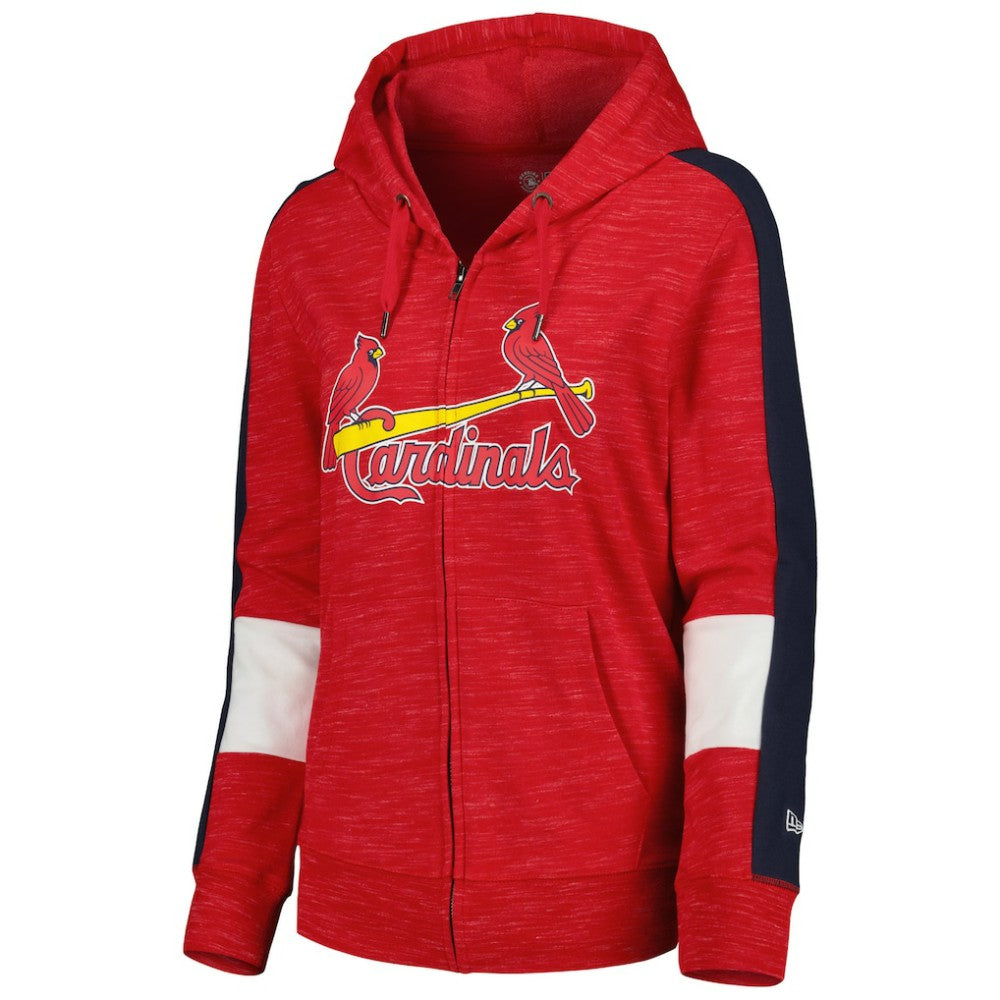 St. Louis Cardinals New Era Women's Colorblock Full-Zip Hoodie - Red Hoodies