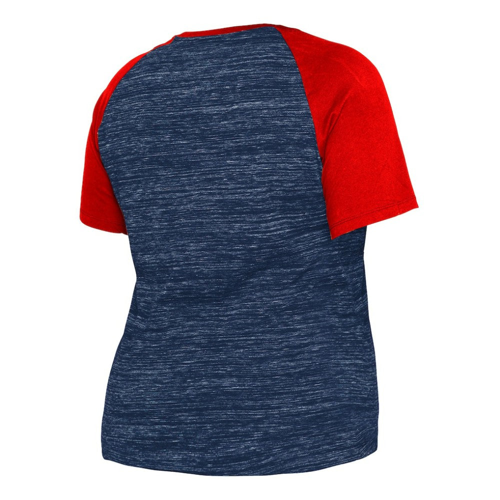 Boston Red Sox New Era Women's Plus Size Space Dye Raglan V-Neck T-Shirt - Navy T-shirts