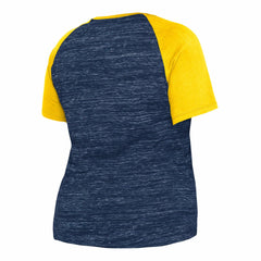 Milwaukee Brewers New Era Women's Plus Size Space Dye Raglan V-Neck T-Shirt - Navy T-shirts