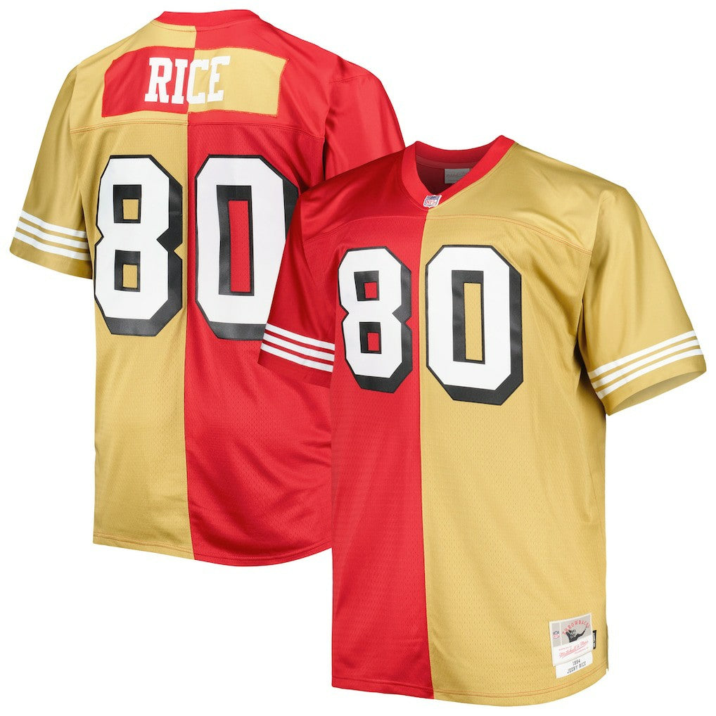 Jerry Rice San Francisco 49ers Big & Tall Split Legacy Retired Player Replica Jersey Scarlet/Gold