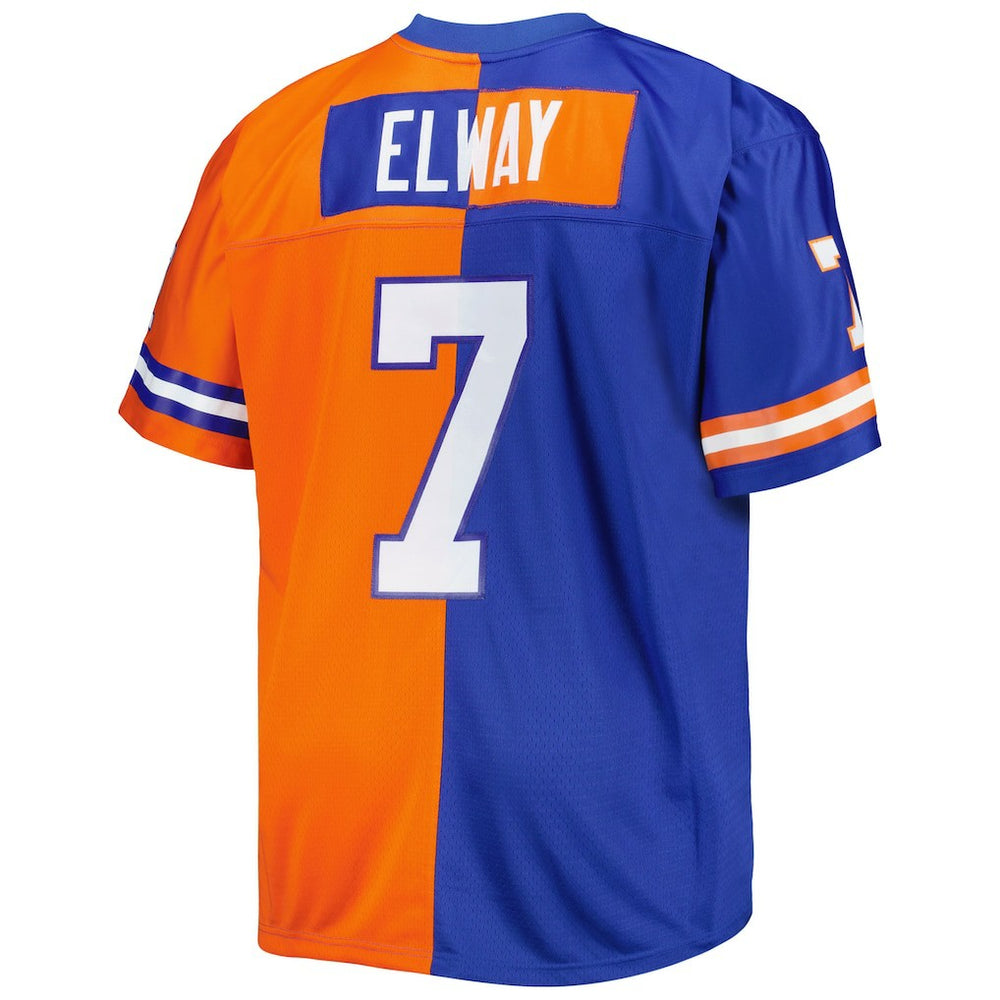 John Elway Denver Broncos Big & Tall Split Legacy Retired Player Replica Jersey Royal/Orange