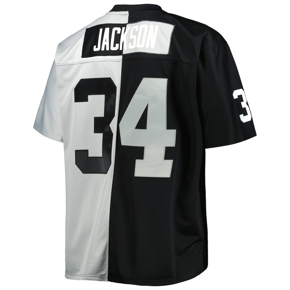 Bo Jackson Las Vegas Raiders Big & Tall Split Legacy Retired Player Replica Jersey Black/Silver