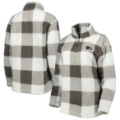 NHL Philadelphia Flyers G-III 4Her by Carl Banks Women's Logo Plaid Sherpa Quarter-Zip Jacket - Gray/White